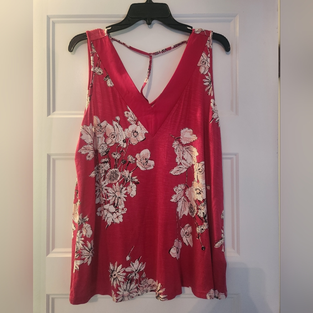 Maurices pink floral tank L